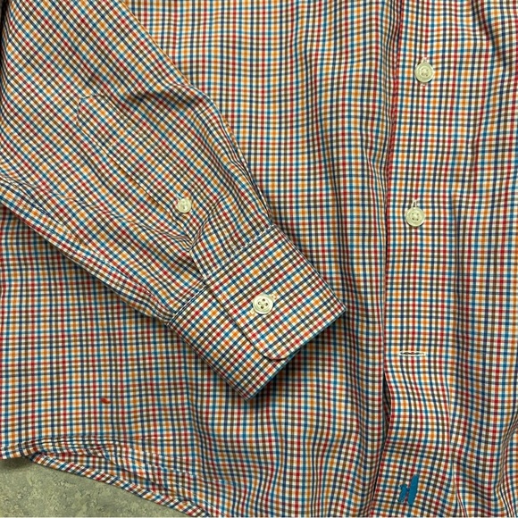 johnnie-O Red and White Casual Button Down Shirt with Classic Style - Picture 4 of 6